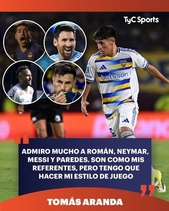 必一运动-博卡小将谈榜样：我非常崇拜里克尔梅、内马尔、梅西和帕雷德斯